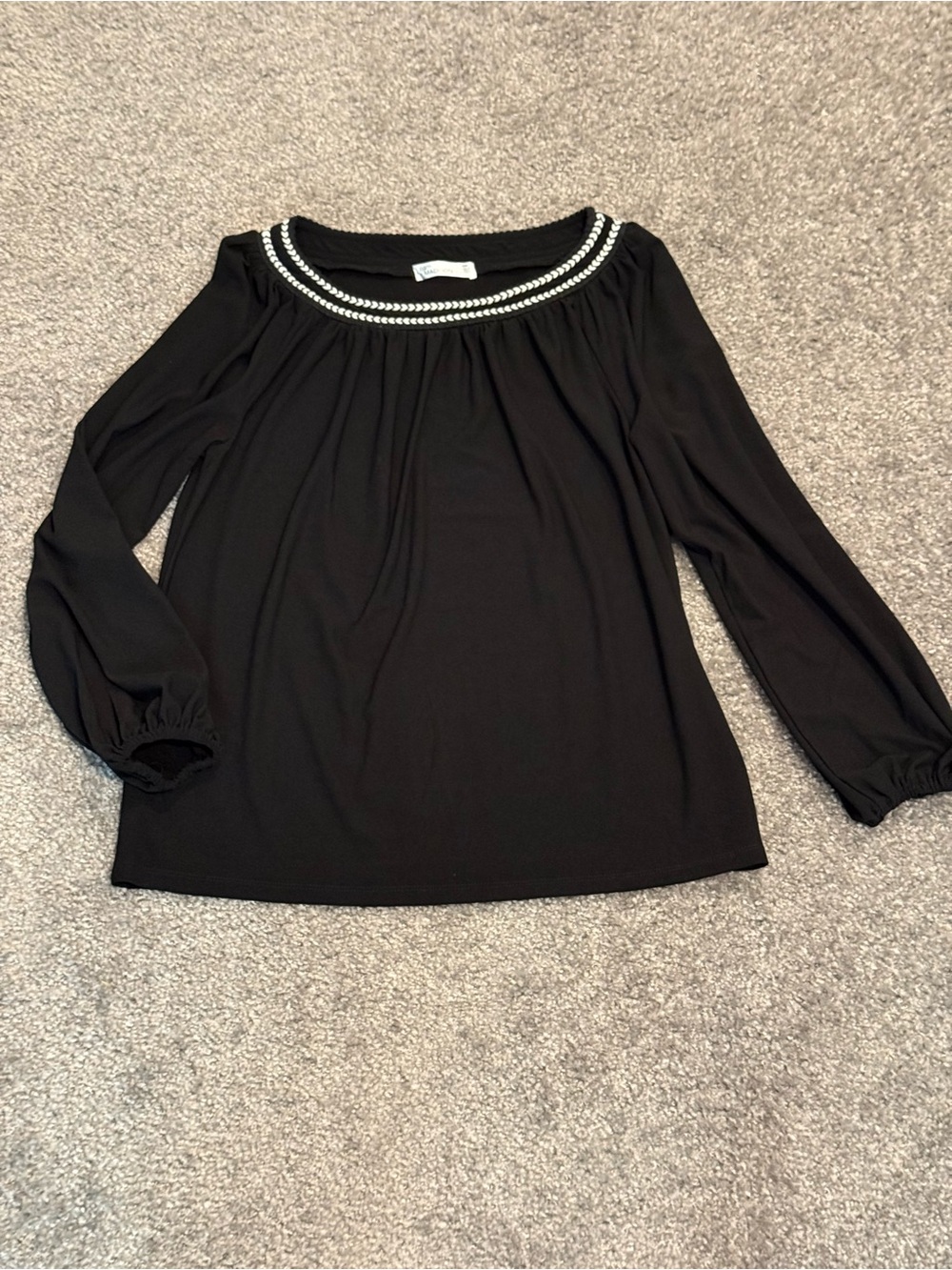 Madison Black Top with White Braid Trim